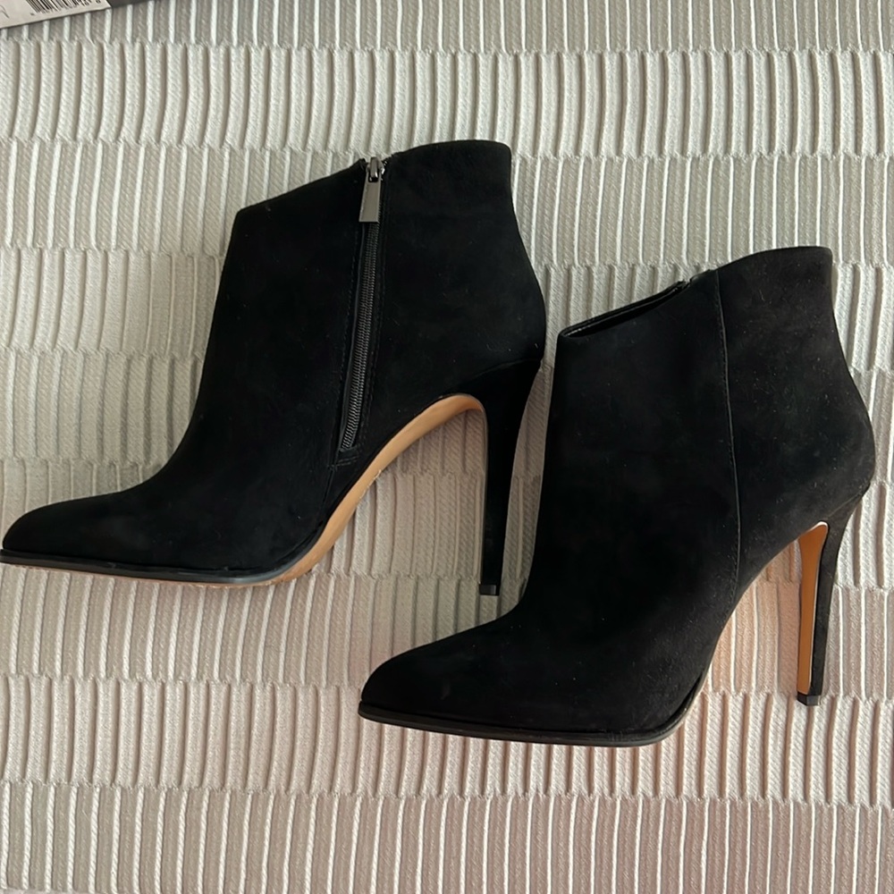 Black suede bootie